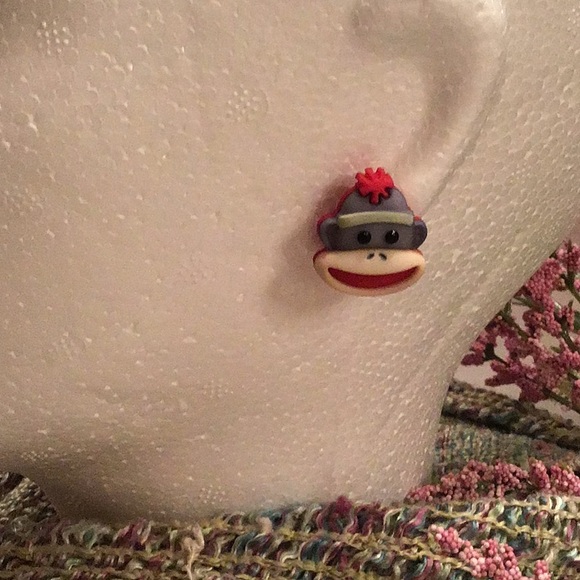 2/$10.00 Monkey Sock Earrings - Picture 1 of 4